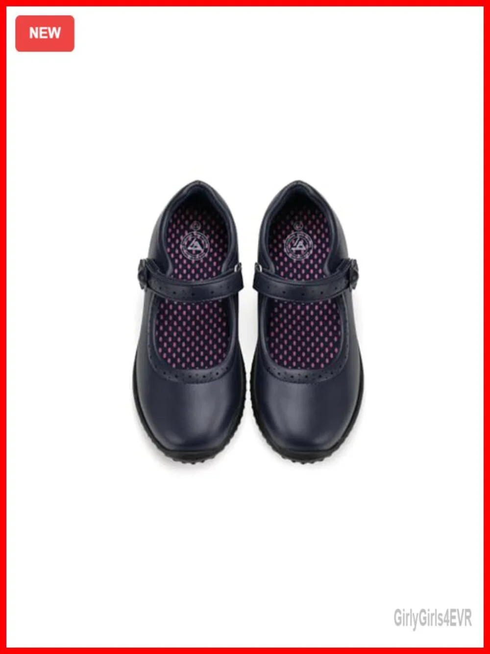 Girl's Mary Jane School Uniform Shoes with Hook & Loop Closure